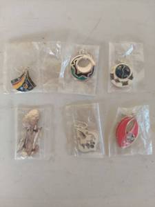 lot 2296 image: Alpaca Silver and Abalone Shell Inlay Earrings Collection