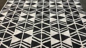 lot 2023 image: Threshold 7x10 BlackCream Area Rug.