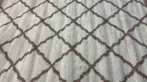 lot 2030 image: Deluxe Shag Trellis Area Rug. 8x10. Color Ivory.