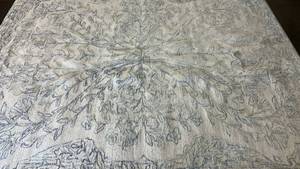 lot 2052 image: Raj Bespoke Blue Bouquet Area Rug 7x10.