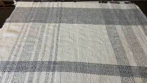 lot 2076 image: Threshold Asymmetric Woven BlackGrayWhite 7x10 Area Rug.