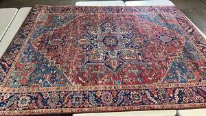 lot 2092 image: Threshold Red and Navy Persian 5x7 Area Rug.