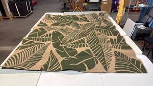 lot 8003 image: Tropical Palm Leaf IndoorOutdoor 8x10 Area Rug