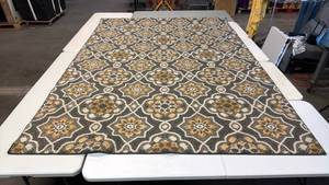 lot 8006 image: Threshold Gray & Gold Medallion Area Rug 7x10