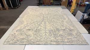 lot 8012 image: Raj Bespoke Blue Bouquet 7x10 Area Rug