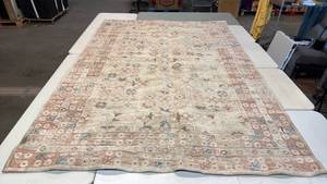 lot 8018 image: Threshold 7x10 Border Flower Area Rug - Cream