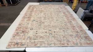 lot 8019 image: Threshold 7x10 Border Flower Area Rug - Cream