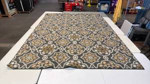 lot 8026 image: Threshold 7x10 Area Rug with Slip Resistant Latex Backing - Gray Medallion