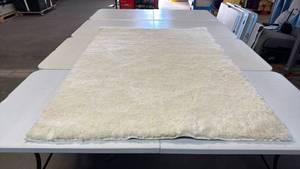 lot 8057 image: Room Essentials 4x6 White Shag Area Rug with Non-Slip Backing
