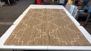 lot 8063 image: Threshold Jute Area Rug with Geometric Pattern