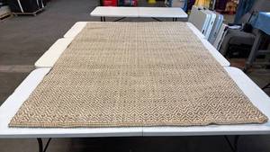 lot 8075 image: Threshold 5x7 Natural Jute & Ivory Diamond Pattern Area Rug