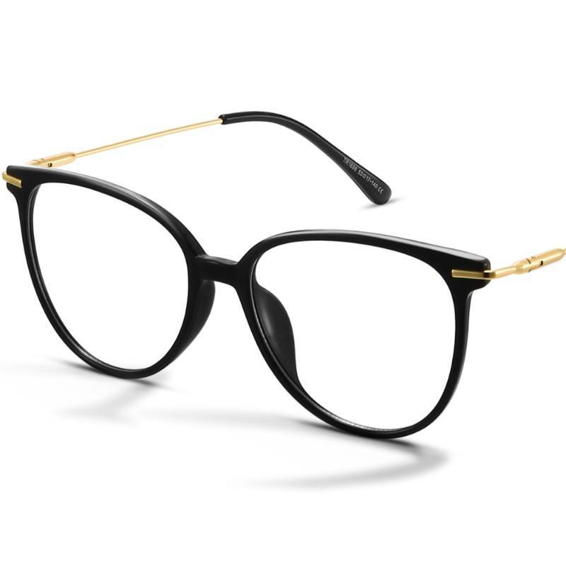 lot 39916 image: Gaoye Blue Light Blocking Glasses - Trending Round TR90 Frames, Metal Arms, UV400 Protection - Matching Soft Case - Retail $16