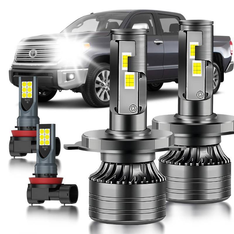 lot 55224 image: HUOKEDS for 2014-2021 Toyota Tundra Fog Lights Bulbs Combo, 4pcs Super Bright White Dual Beam and Fog Lights Blubs Package - Retail $64