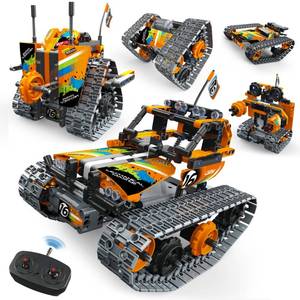 lot 26225 image: Opmind 5 in 1 STEM Remote Control Building Kit, 392Pcs Blocks Erector Projects Set Toys for Kids Age 8-12, Build a TankRobotAVT DIY Science Educate 6 7 9 10 11 Years Old for Boys & Girls Gift Ideas - Retail $65