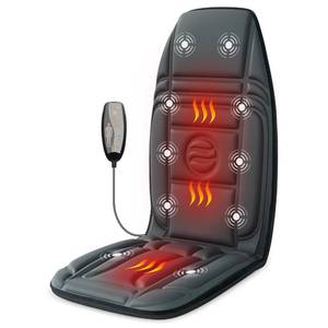 lot 26227 image: Heycool Vibration Back Massager with Heat, Massage Chair Pad with 10 Vibration Motors & 2 Heating Levels, Chair Massager for Recliner, Office Chair, Sofa - Retail $70