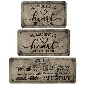 lot 26247 image: Artoid Mode Kitchen Quotes Kitchen Mats Set of 3, Seasonal The Kitchen is The Heart of The Home Cooking Sets Holiday Party Low-Profile Floor Mat - 17x2917x3617x47 - Retail $34