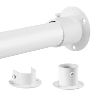 lot 26256 image: 1.3 Inch Diameter Closet Rods for Hanging Clothes, Metal Heavy Duty Closet Rod 17-28 Inch Adjustable, White Closet Bar for Hanging Clothes, Suitable for Closet, Wardrobes, Bathroom, Windows - Retail $16