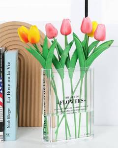 lot 26261 image: Book-Shaped Vase for Flowers, Book Lovers Gifts, Aesthetic Room Decor Cute Flowers Vases & Must-Have for Home, Bookshelf, Bedroom & Office Decor for Women & Teacher Gift - Like Mothers Day (Clear) - Retail $9