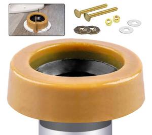 lot 26265 image: Extra Thick Toilet Wax Ring Kit with Flange and Bolts for Floor Outlet Toilets New Install or Re-seat, Fits 3-inch or 4-inch Waste Lines - Retail $14