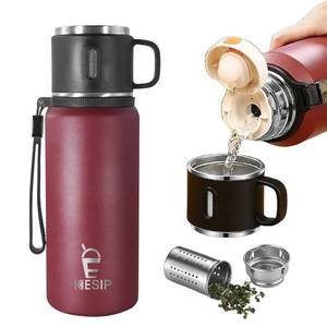 lot 26289 image: Icesip Stainless Steel Insulated Bottle, 20oz with cup Vacuum Insulated Water Bottle, Thermo for Hot DrinksCold Drinks,24-Hr Insulation Commute, Travel