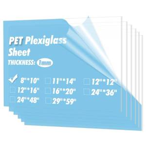 lot 30359 image: Art3d 5-Pack of 8x10 PETPlexiglass Sheets, Transparent Clear Flexible Plastic Sheet Panels for Craft, Picture Frames, Sign Blank, DIY Display Project - Retail $6
