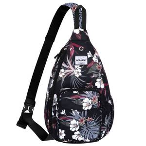 lot 30366 image: HAWEE Backpack One Strap for Women Anti Theft Rope Sling Pack Bag Cycling Hiking, Tropical Flower - Retail $33