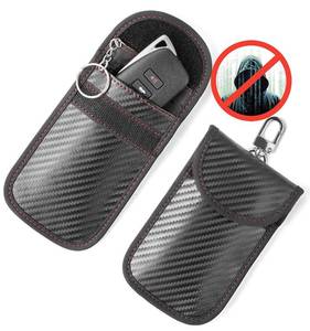 lot 30392 image: Vammcht Upgraded Faraday Bag for Key Fob (2 Pack), Premium Faraday Key Fob Protector�� Car RFID Signal Blocking, Car Security Protection, Anti-Theft Pouch, Anti-Hacking Case Blocker Black - Retail $8