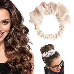 lot 30396 image: Foaryoer Heatless Curls Headband - Heatless Hair Curlers to Sleep In - No Heat Hair Curling Wrap - Beige - Retail $9