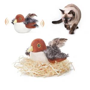lot 30399 image: Potaroma Cat Toys Rechargeable Flapping Bird Sparrow, Lifelike Chirp Tweet, Touch Activated Kitten Toy Interactive Cat Exercise Toys for All Breeds Cat Kicker Catnip Toys 4.0 Inches - Retail $13