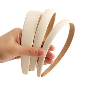 lot 30403 image: AUDTOPE 3Pcs Faux Leather Headbands for Women, Solid Soft Plain White Leather Hair Accessories - Retail $8