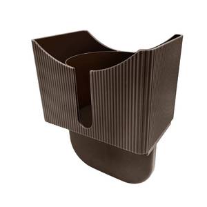 lot 30424 image: Couch Anti-Spill Drink Holder Tray, Couch Seat Cushion Cup Beverage Holder for Cups, Mugs, Bottles, Cans (Brown) - Retail $13
