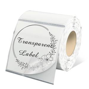 lot 51003 image: Yeachlaing 2x2 Transparent Square Thermal Label Stickers,Self-Adhesive Square Direct Thermal Labels,300 Sheets with Perforation Line in ROLL - Retail $10