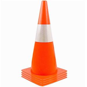 lot 51969 image: 12 inch Traffic Safety Cones with Reflective Collars,4 PackOrange Soccer Training Cones Parking Cones Construction ConesRoad Cones for Parking lot, Driveway, Sport and Driving Training. - Retail $21