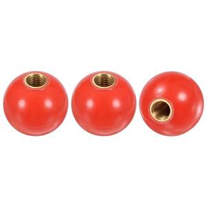 lot 51970 image: M METERXITY 3-Pack Threaded Ball Knobs, M12 Female Thread 40mm Dia. Thermoset Ball Knob for LatheMachineLawn Mowers, Round Phenolic Brass Insert Lever Handle Red - Retail $15