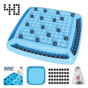 lot 59167 image: Magnet Game, Board Game for Kids 8-12, Magnetic Game Chess Set for Kids and Adults Family and Friend Games Night, Magnet Chess Game 40 Piceses, 2-4 Players (Cyan) - Retail $26