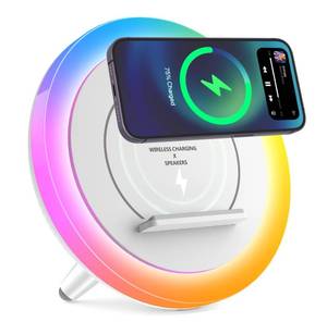 lot 59181 image: SIDVAR Bluetooth Speaker Night Lightsr,Wireless Charging Modern Speaker,Best Teenage Birthday Gift Ideas Tween Girls GiftsPlease use The Original Adapter 10W Wireless Charging - Retail $31