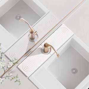 lot 59185 image: Faucet Mat for Kitchen Sink, 15.7 Quick Absorbent Diatomite Fast Drying Stone, Kitchen Sink Splash Guard and Bathroom Stone Tray for Counter (white, 15.7 x 4) - Retail $7