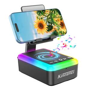 lot 59198 image: Kingamei Gift for Women & Men  3-in-1 Bluetooth Speaker, Cell Phone Stand & Portable Wireless Lanyard with Light  Unique Birthday Gift for Dad, Mom, Husband  Cool Tech Gadget - Retail $24