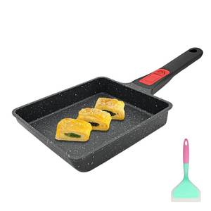 lot 59201 image: AIKENBBKK Japanese Omelette Pan Tamagoyaki Egg Pan, Omlet Pan Nonstick, Square Frying Pan Non Stick, Induction-Ready, Detachable Handle, PFAS & PFOA-Free, Oven Safe, Black, 7.5 x 6.3 - Retail $20