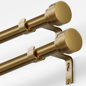 lot 59206 image: Oneach 2-Pack Heavy Duty Curtain Rods for Windows 66 to 120 Inch, 1 Inch Pole Adjustable Curtain Rod with Easy Installation and Modern Design (Gold, 16 to 120 Inch) - Retail $50