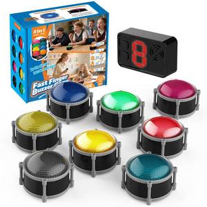 lot 59225 image: Joyublly Buzzers for Trivia Games, Rechargeable Answer Buzzers for Classroom with Light, Show Who Buzzed First, 4 Modes, 50m(164Ft)-Buzzer System for Game Show, School, Jeopardy, Family Feud Night - Retail $80