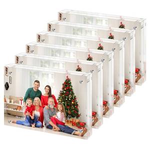 lot 59229 image: HRSDEIE 4x6 Acrylic Picture Frames 6 Pack, Premium Acrylic Photo Frame Magnetic Picture Frames Clear Double Holder-Sided, Free Standing Desktop Display, Best Gift for Family, Baby, Friend - Retail $35