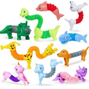 lot 59242 image: Kabvry Animal Pop Tubes Fidget Toys 10PCS, Easter Egg Fillers, Sensory Toys for Autism & Stress Relief, Easter Basket Stuffers for Kids Toddlers Girls and Boys - Retail $16