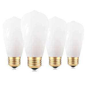 lot 44213 image: LED Edison Bulb, 25W Equivalent, Soft Warm 2700K, Milky Glass, Dimmable, 2 Watt E26 Standard Base LED Bulbs, 4 Pack - Retail $20