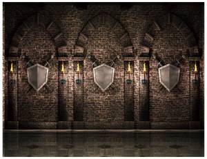 lot 44218 image: Medieval Castle Backdrop 7x5FT, Brown, Ultra-thin Vinyl, Occasion Medieval Castle, Includes 7x5FT one sheet - Retail $14