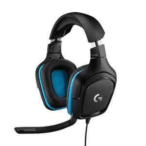 Logitech G432 Wired Gaming Headset, 7.1 Surround Sound, DTS Headphone: X 2.0, Flip-to-Mute Mic, PC (Leatherette) Black/Blue - Retail: $39