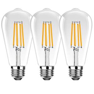 lot 44228 image: ProCrus ST19 Vintage LED Edison Light Bulbs,E26 Led Bulb 25W Equivalent, Vintage LED Filament Bulbs,2.5W Warm White 2200K,250LM,Clear Glass,Non-Dimmable,3 Pack - Retail $13