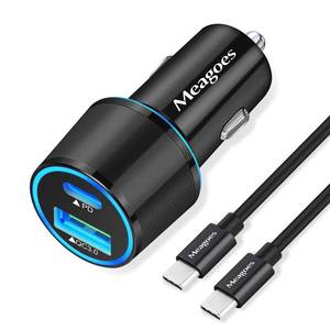 lot 44240 image: 67.5W Car Charger USB C Super Fast Charging, 45W USB-C & QC3.0 Port Block for iPhone 17 Pro MaxAir1615iPad, Samsung S25 Android Cell Phone, Dual 12V Cigarette Lighter Adapter  3.3 ft Type C Cable - Retail $10
