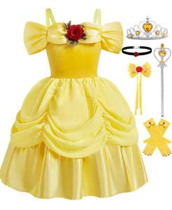 lot 44273 image: Belle Costume for Girls Belle Dress Birthday Party Halloween Costume Cosplay Dress up for 3 Years - Retail $27