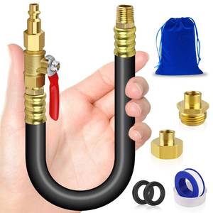 lot 44276 image: RV Winterizing Blowout Adapter, 34 GHT Sprinkler System Winterize Blow-Out Fitting Plgu Kit, 16.9Air Compressor Winterization Hose for Travel Trailer,Camper, Boat, Garden Faucet Hose, Marine - Retail $15